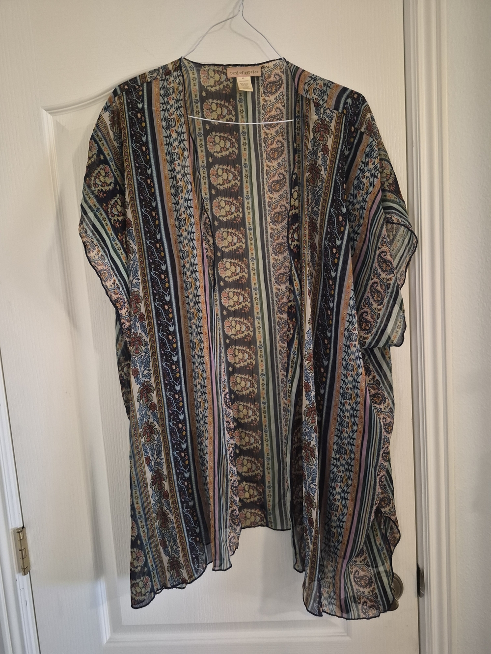 Lightweight Striped Boho Kimono Jacket - Multicolor